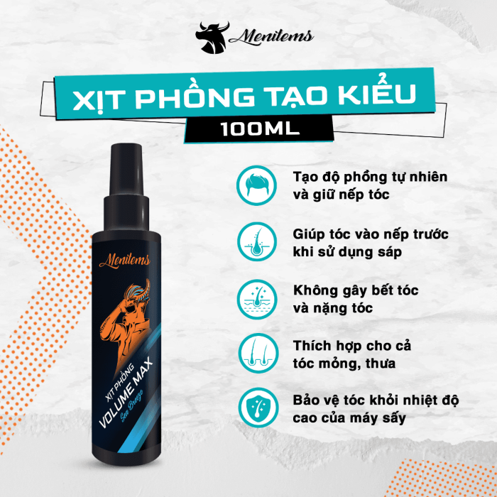 Xịt Tạo Phồng Menitems Bảo Vệ Nhiệt Cho Tóc 100ml - Ảnh 3
