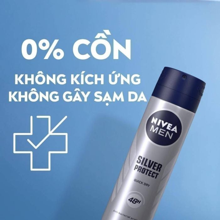 Xịt Khử Mùi Silver Protect Phân Tử Bạc Nivea Men 150M - Ảnh 3